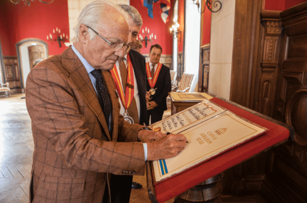 Visite du Roi de Suède Carl XVI Gustaf au Château du Clos de Vougeot